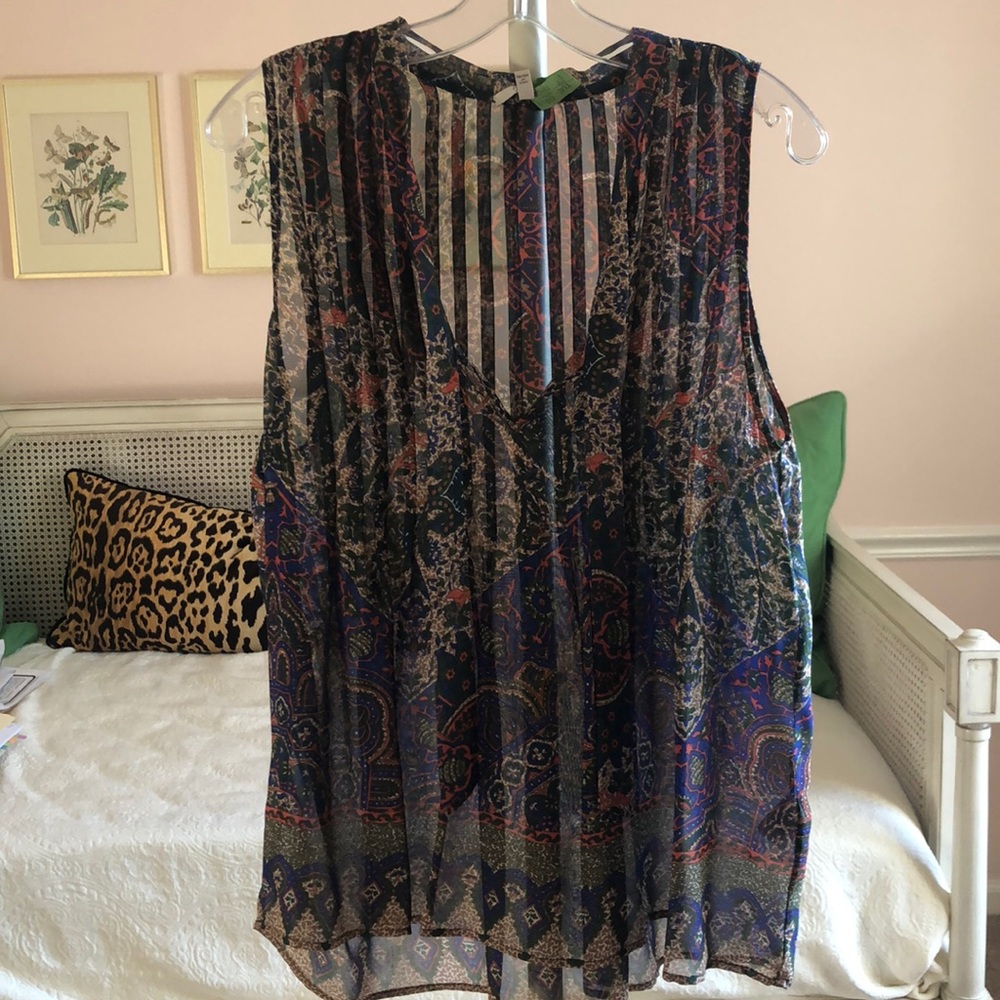 Silk Joie sleeveless blouse.